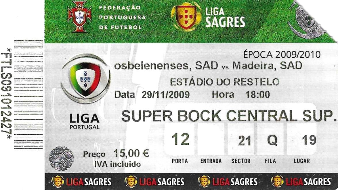 Belenenses v Maritimo Ticket